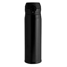 Garrafa Térmica Inox 400ml – Squeeze Isotérmico com Tampa Antivazamento para Academia e Trabalho (Preta)