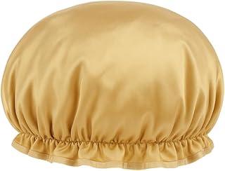 Touca p/Banho de Cetim Antifrizz. Forro: Impermeável em Poliéster, Exterior: Cetim. Protege e Evita Frizz (Dourada)