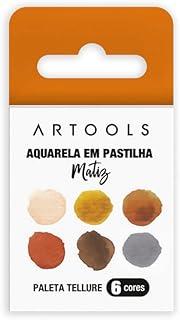 Aquarela em Pastilha Individual Matiz Artools Estojo 6 Cores Tons Terrosos