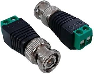 Kit Conectores BNC Macho, 10 Peças com Borne Parafuso para Câmera de CFTV, Adaptador Eletrônico