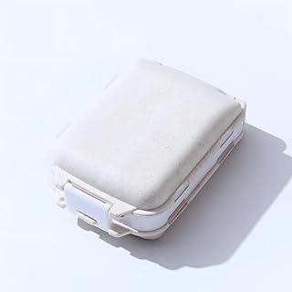 Estojo Organizador de Comprimidos com 8 Compartimentos – Portátil, Compacto e Resistente – Ideal para Viagem e Uso Diário (Bege)