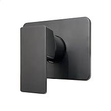 SOFTINOX Acabamento para Registro Monocomando Quadrado Base Deca em Metal Preto Fosco – Compatível com Registros 1/2" e 3/4" de Chuveiro, Design Moderno e Acabamento Premium