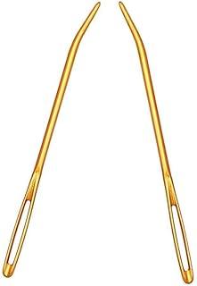 2 Agulhas tapeceiro ponta curva para arremate de alumínio (dourada)