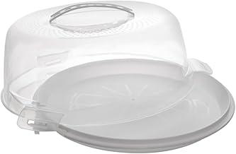 LYOR - Prato para Bolo de Plástico com Tampa e Alça Branco