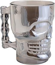 LYOR - Caneca para Chopp e Cerveja de Vidro Caveira Rock Style Cinza 510ml