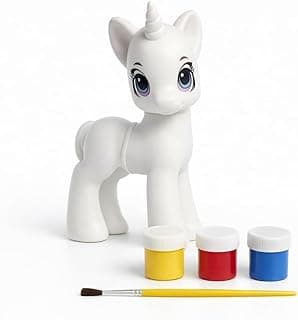 Brinquedo Unicórnio para Pintar Infantil – Kit Completo com Tintas Laváveis Atóxicas + Pincel | Estimula Criatividade e Coordenação | Reutilizável para Pintar Várias Vezes