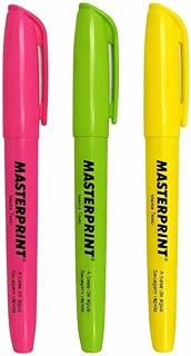 KIT COM 3 MARCA-TEXTO NEON FLUORESCENTES MULTICORES – ROSA AMARELO E VERDE ALTA VISIBILIDADE
