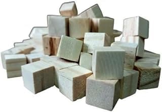Mini Cubos de Madeira Pinus para Artesanato, 1cm Lixado, 100 Peças, Natural