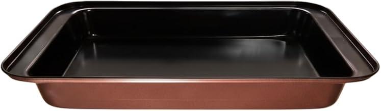 Forma Assadeira Antiaderente em Teflon 37x25 cm, Preto e Vermelho, Perfeita para Cozimento Uniforme e Fácil Limpeza