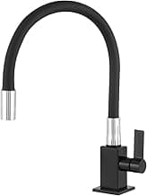 Torneira Gourmet Slim para Cozinha Preta de Bancada Mesa Pia Preta Flexivel 1/4 volta