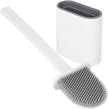 Escova Sanitária de Silicone com Suporte Adesivo Branca Design Moderno e Minimalista Banheiro Limpeza Profunda Vaso Sanitário