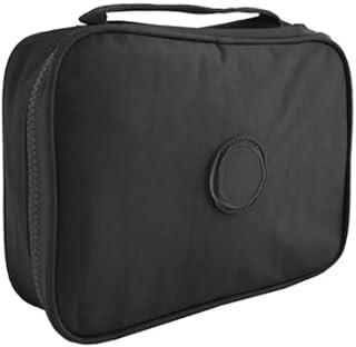 Estojo Escolar Estojo Box Grande 100 Lápis Nylon Tactel Organizador para Lápis Caneta Papelaria Fofa, PREMIUM (Preto)