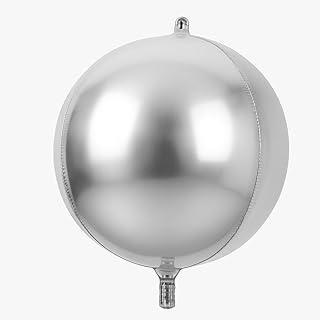 Kit 5 Balões 4D Foil Orbz Globo 32" (81 cm) Prata – Balões Metalizados Espelhados Premium para Decoração de Festas, Casamentos, Aniversários e Eventos Luxuosos