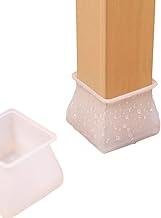 16x Kit Protetor de Cadeira Mesa Suporte Pé Silicone Quadrado Transparente
