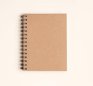 Caderno Folhas Brancas 90g Capa Kraft Wire-O com 100 Sem Pauta, Capa Dura, Abertura 360°, Páginas Removíveis, Ideal para Estudos, Desenho, Anotações, Planner, Diário, Bullet Journal e Escritório (A5 148x210mm)