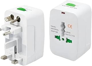 Adaptador de Tomada Universal de Viagem – Padrão Internacional para mais de 150 Países com Proteção contra Surtos e Design Compacto