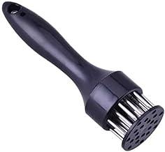 Amaciador de Carne Manual em Aço Inox, Batedor de Bifes com Furador, Utensílio Cozinha, Churrasco (PRETO)