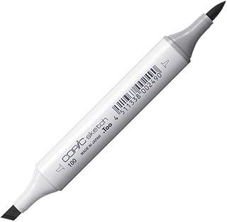 COPIC Marcador Sketch Ponta Dupla Redonda e Chanfrada, Cor 100 Black, 1 unidade