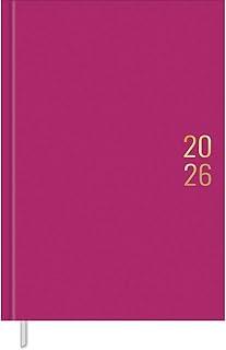 Tilibra - Agenda Executiva Costurada Diária 13,4 x 19,2 cm Napoli Feminina 2026 - Rosa