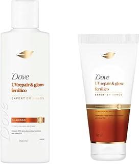 Kit Dove Expert UV Repair & Glow+Ferúlico Shampoo 350ml+Condicionador 150ml