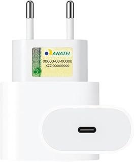 Carregador USB-C 20W Universal Tipo C Premium Compatível com iPhone, Samsung, IOS/Android Ultra Rápido Power Delivery