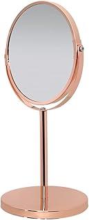 Mimo Style Espelho de Aumento com Base Cor Bronze, Dupla Face 360º Rotativo, Lado Normal e Outro Com Ampliação em 5X. Acabamento em Aço Inoxidável de Qualidade e Elegante
