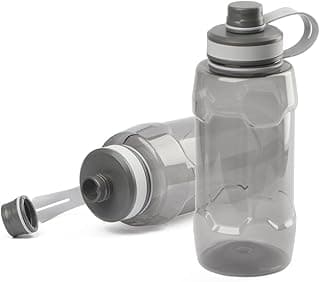 Garrafa De Água 1,5 Litros com Alça de Mão Para Transporte e Tampa Com Anel de Silicone Para Vedação anti vazamento, Bico Rosqueável Para Acesso Rápido na Cor Preto Transparente UTIMAIS+