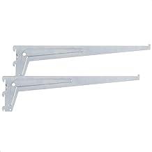 Suporte 25 cm para Trilho Cremalheira Zincado – Kit 2 Unidades para Prateleiras de Vidro ou Madeira