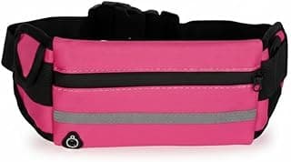 Pochete Esportiva Ajustável para Corrida com Cinto Impermeável Porta Celular Ideal para Treino e Academia (Rosa)