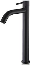 Torneira Água Fria Bica Alta Para Banheiro Lavabo - Preto Fosco