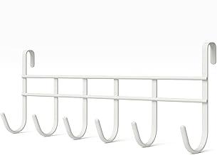 Cabideiro De Metal Para Porta Com 6 Ganchos Cabide Organizador Para Roupas Toalhas E Organização De Quartos E Banheiros (Branco)