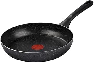 Frigideira Rochedo Stone Pro 24cm Preto com Efeito Pedra e Antiaderente Minerium, Alta Resistência e Durabilidade, Cabos Ergonômicos para Maior Segurança e Base Limpa Fácil