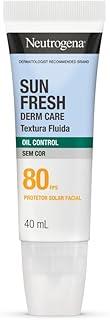 Neutrogena Sun Fresh Derm Care Oil Control Fluido, Sem Cor, FPS 80, 40mL