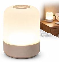 Abajur de LED, Luminária de Mesa Com Controle Remoto, Cabo Recarregável, 3 Modos de Luz. Iluminação 360°, Abajur Portátil, Sem Fio, Controle de Brilho, Quarto Cabeceira Escrivaninha Leitura Ambiente