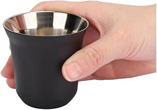 JG 2 COPOS PAREDE DUPLA EXPRESSO INOX PRETO 90ML