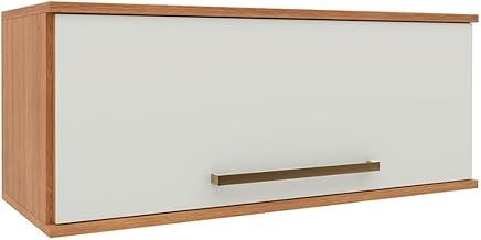 Armário Aéreo de Geladeira 1 Porta 0,80m Grécia Madeirado/Off White