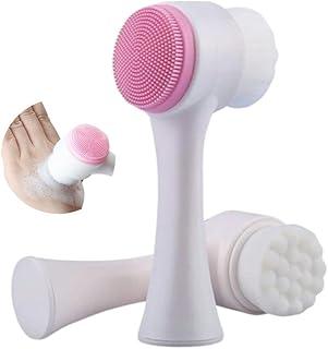 Escova de Limpeza Facial 2 em 1 com Massageador de Silicone – Skincare Diário com Limpeza Suave e Profunda