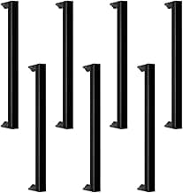 7 Puxadores Slim Gaveta Armario Movel Alumínio Round 12,8cm (Preto Fosco)