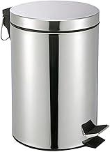 Lixeira de Aço Inox 5 Litros com Pedal Antiderrapante Balde Removível Alça para Transporte Ideal para Cozinha Banheiro Escritório Premium