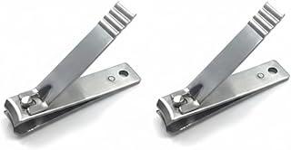 Kit 2 Cortadores de Unha de Inox de Bolso Aço Inoxidável Portátil
