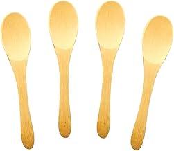 Kit Mini Colheres De Bambu 4 Unidades Design Ecológico Colher para Café Açucar e Sobremesas