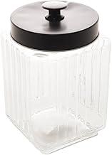 LYOR - Porta Mantimento de Vidro com Tampa em Metal Vegas Preta 1,7L