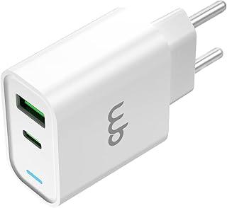 WB Carregador Kindle Duas Portas USB-C e USB-A 20W Compatível com Kindle, iPad, Tablet e Smartphone, Branco