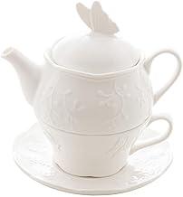 LYOR - Conjunto 3 Peças de Chá de Porcelain New Bone Butterfly Flower