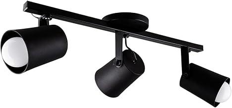 Spot Sobrepor Luminária Teto Direcionável Fokus Trilho 03 Lâmpadas E27 Moderno Bivolt (Preto)