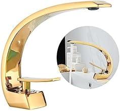 Torneira Banheiro Cascata Misturador Monocomando Aço Inox 304 Luxo Diversas Cores - Brinovar (DOURADO)