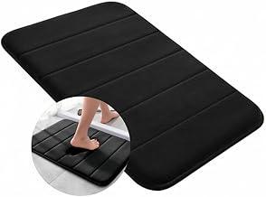 Tapete de Banheiro Antiderrapante - Tapete Absorvente, Macio, Lavável e Confortável - Segurança para Banheiro - Tapete Banheiro Luxo, Toque Aveludado - Shop100 (Preto)