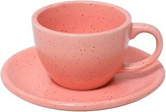 Mimo Style, Jogo 6 Xícaras de Café Cerâmica Rosa Marmorizado