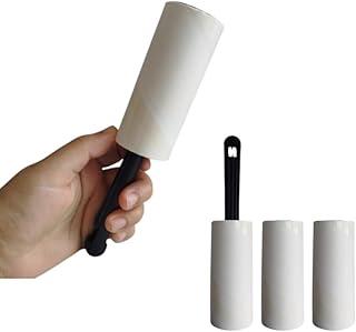 Kit 3 Rolos Tira Pelo c/ 20 Folhas Adesivas Cada, Reutilizável, Extra Pegajoso, para Remoção de Pelos de Roupas Animais de Estimação, Poeira e Fiapos de Tecidos c/Facilidade, Refil Fácil de Trocar