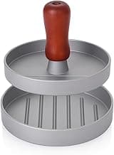 Forma Para Moldar Hambúrguer de Alumínio com Cabo de Madeira – Prensa Manual para Hambúrgueres Perfeitos